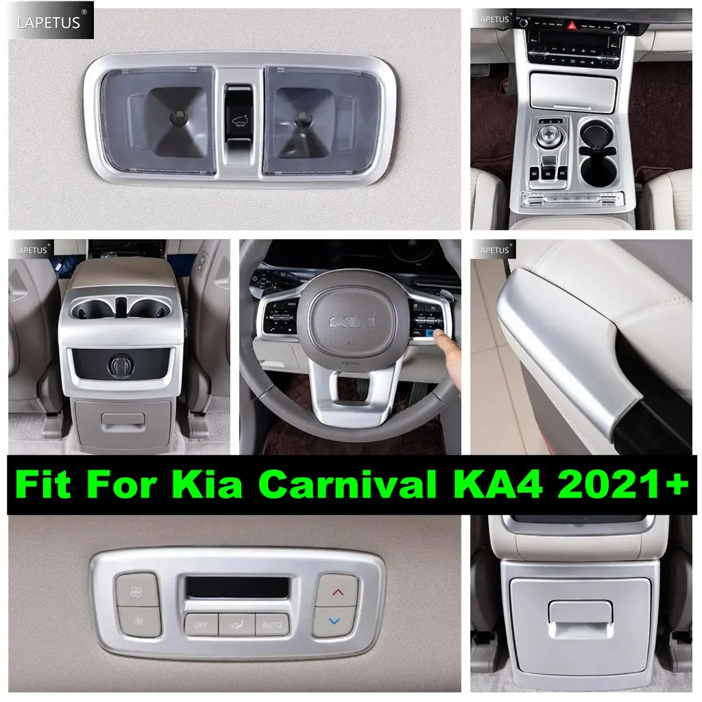 

Auto Rear Box Anti / Steering Wheel / Gear Shift Box / Armrest Panel ABS Accessories Cover Trim For Kia Carnival KA4 2021 - 2024