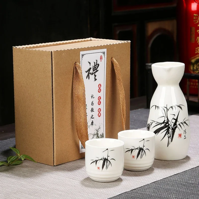 3pcs/set Japan Porcelain Vintage Ceramic Pot Flagon Liquor Spirits Cups Kitchen Dining Bar Drinkware Japanese Sake Wine Sets