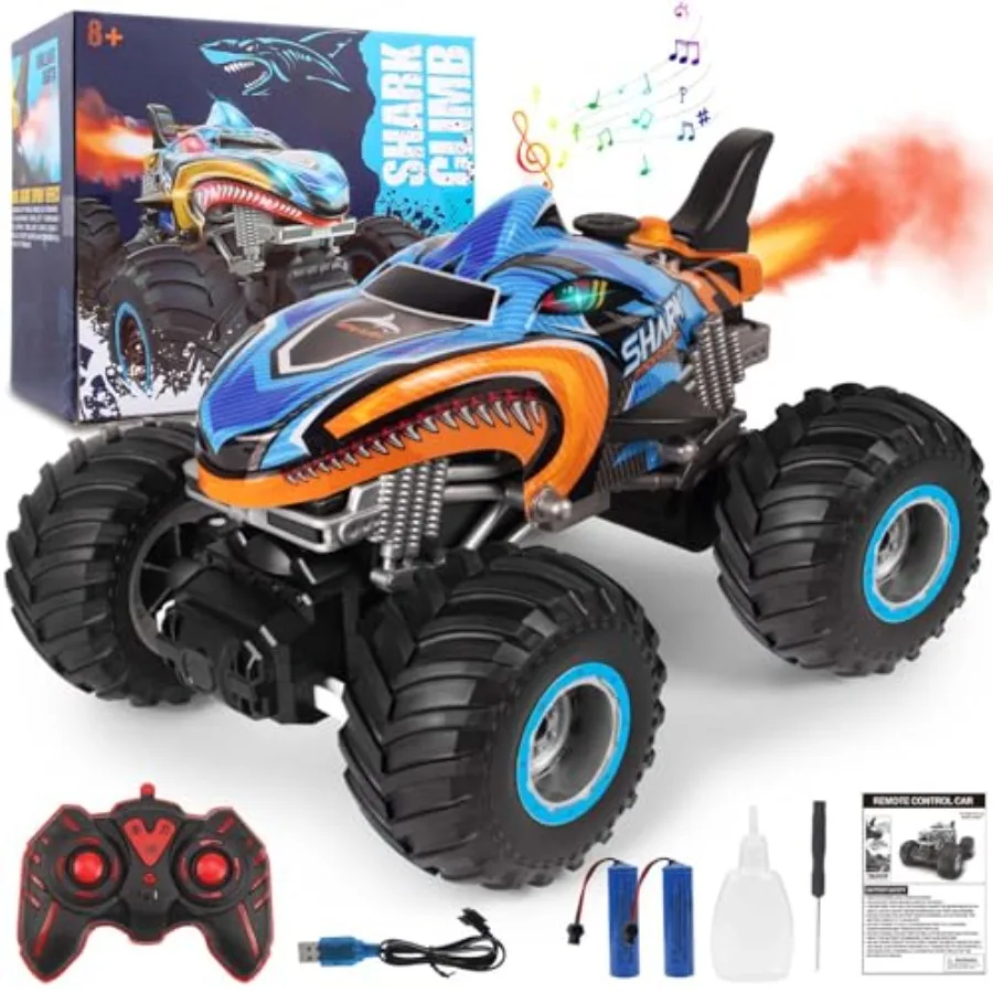 

1:16 Remote Control Car, 2.4 GHz All Terrain Remote Control Monster Truck, RC Truck 2 Rechargeable Batteries for 80 Mins Play,
