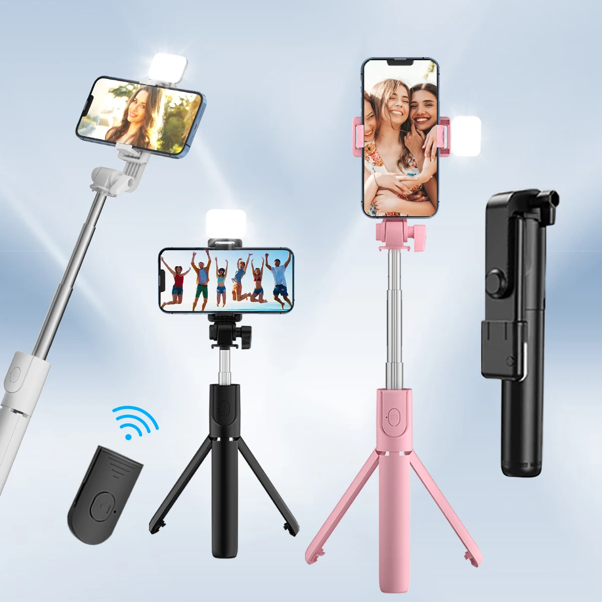 Mobile phone selfie stick, multi-function mobile phone tripod, wireless remote control mobile phone stand live tripod multi-func