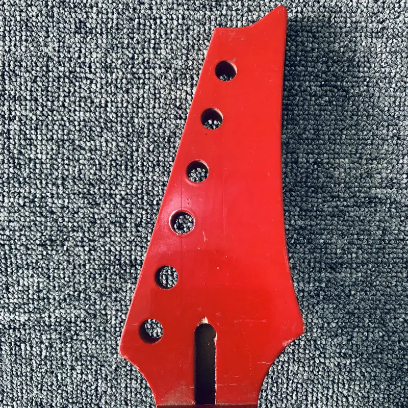 FN017 6 String Electric Guitar Unfinished Floyd Rose Guitar Neck with Red Color Tree of Life Inlay No Frets No Paints Damages