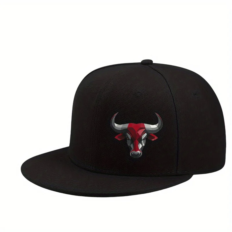 A Multifunctional Cap Featuring a Geometric Bull'S Head Design, Styled for Hip-Hop Street Dance, And Designed As a Timeless Unis