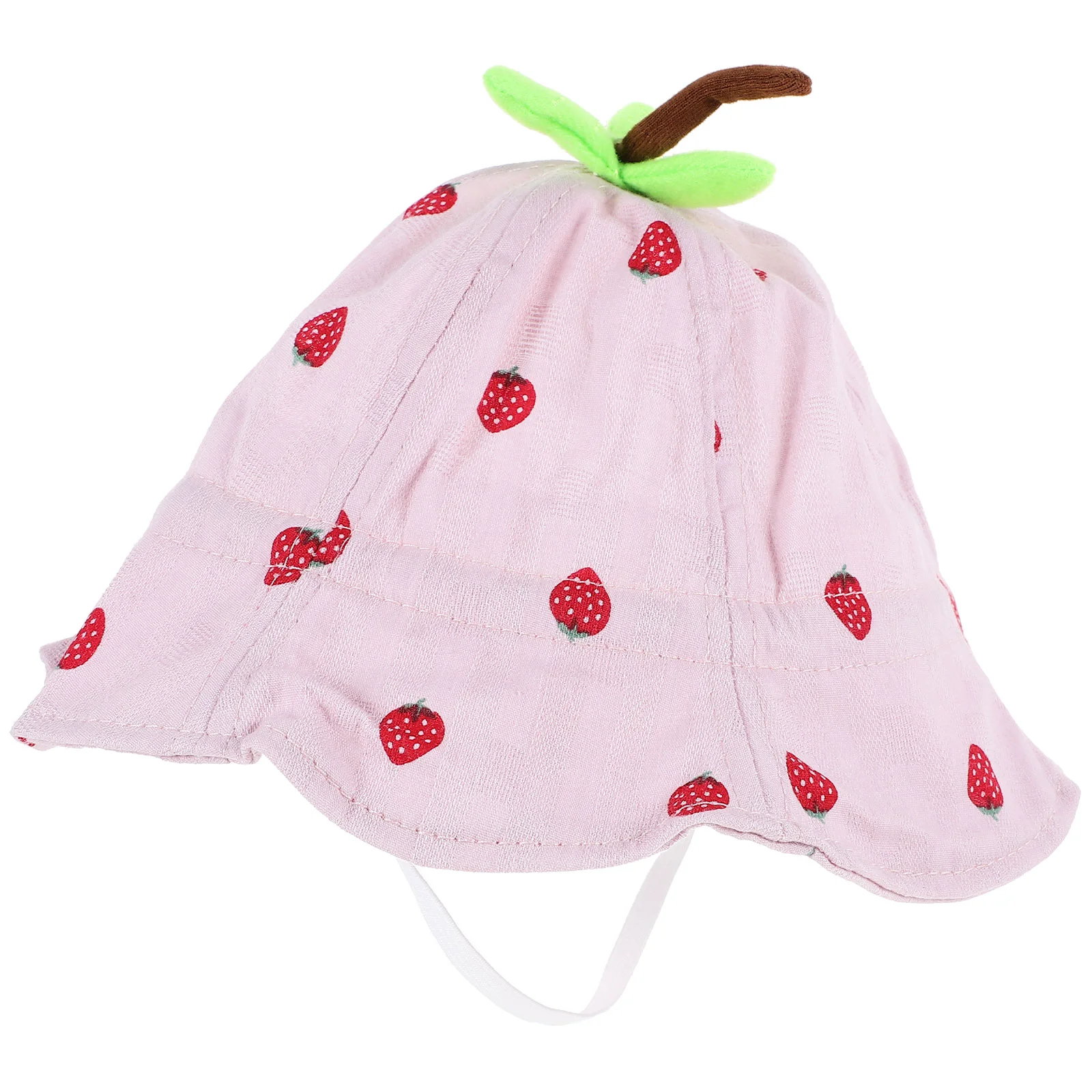 Breathable Sun Hat Outdoor UV Protection Summer Strawberry Fisherman Hat Beach Sun Protection for Baby (Pink)