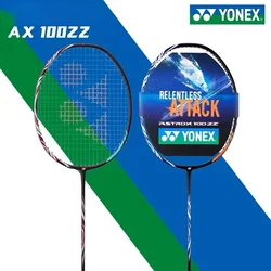 Yonex-raquete profissional de badminton com linha 4U, ASTROX 100ZZ, carbono vermelho azul, Yonex Ax100zz, ofensivo, 4U