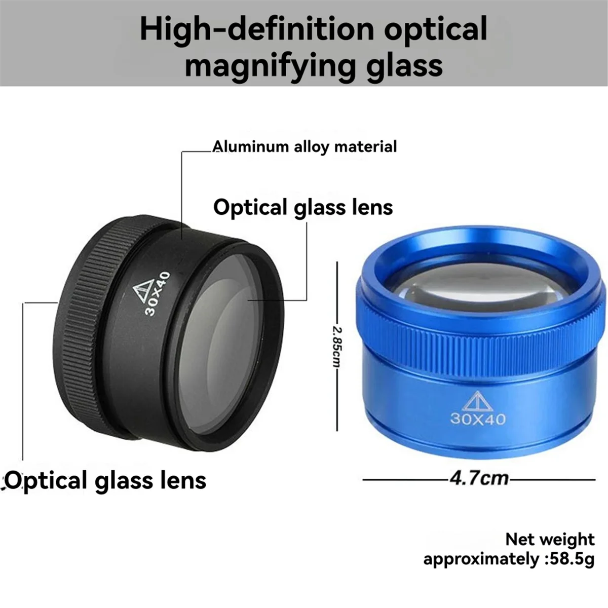 ABNJ 40X30 Loupe Jewelry Eye Glass Magnifier Pocket Jewelers Repair Magnifying Loupe Jewelry Glass Magnifier Loop Pocket A view 6