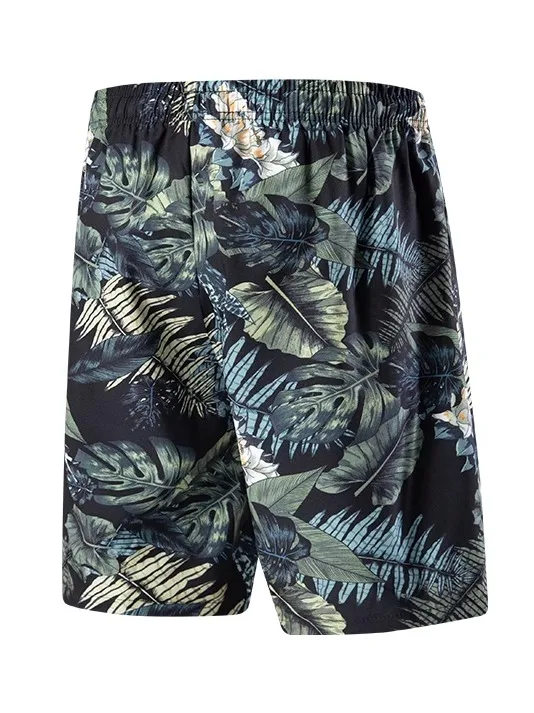 Paul Hawaii Pantaloni da spiaggia traspiranti in seta di ghiaccio Pantaloni da uomo a gamba dritta a cinque quarti per le vacanze Casual in fibra di poliestere