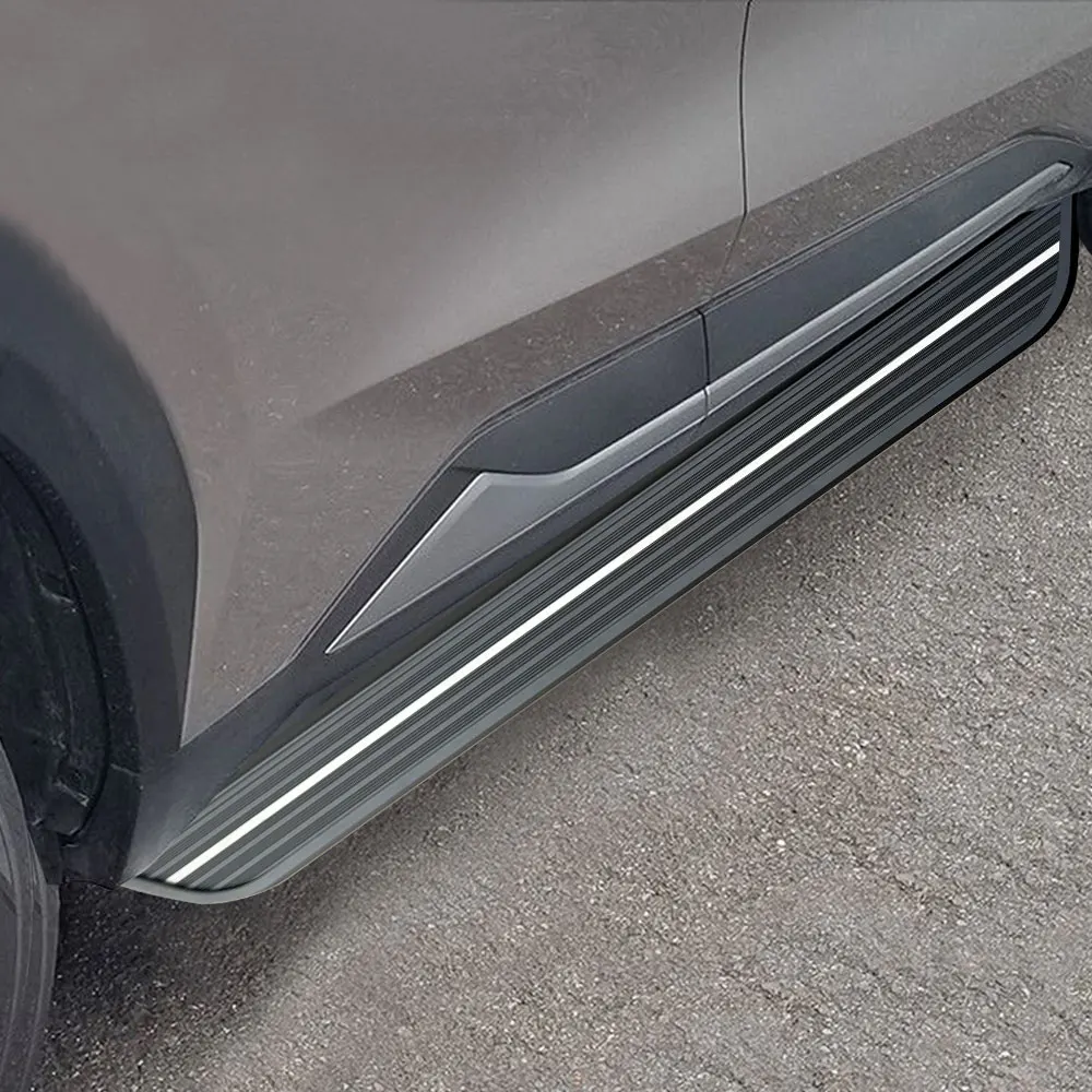 2Pcs Black Aluminum Runnings Boards Textured Anti-Slip Surface Fits forLincoln Lincoln Aviator 2020-2023 2024 2025 Fixed Door