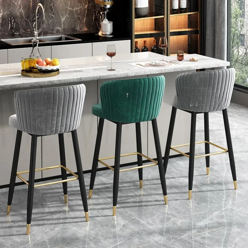 

Counter Dining Bar Chair Waiting Make Up Leg Round Green Salon Bar Stool Lounge Minimalist Sillas Para Comedor Nordic Furniture