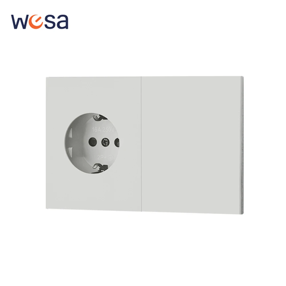 Silvery Power Sockets Integrated Panel Skin Feel Paint Button Light Switch Embedded Wall Socket DIY Combination Embedded Paint