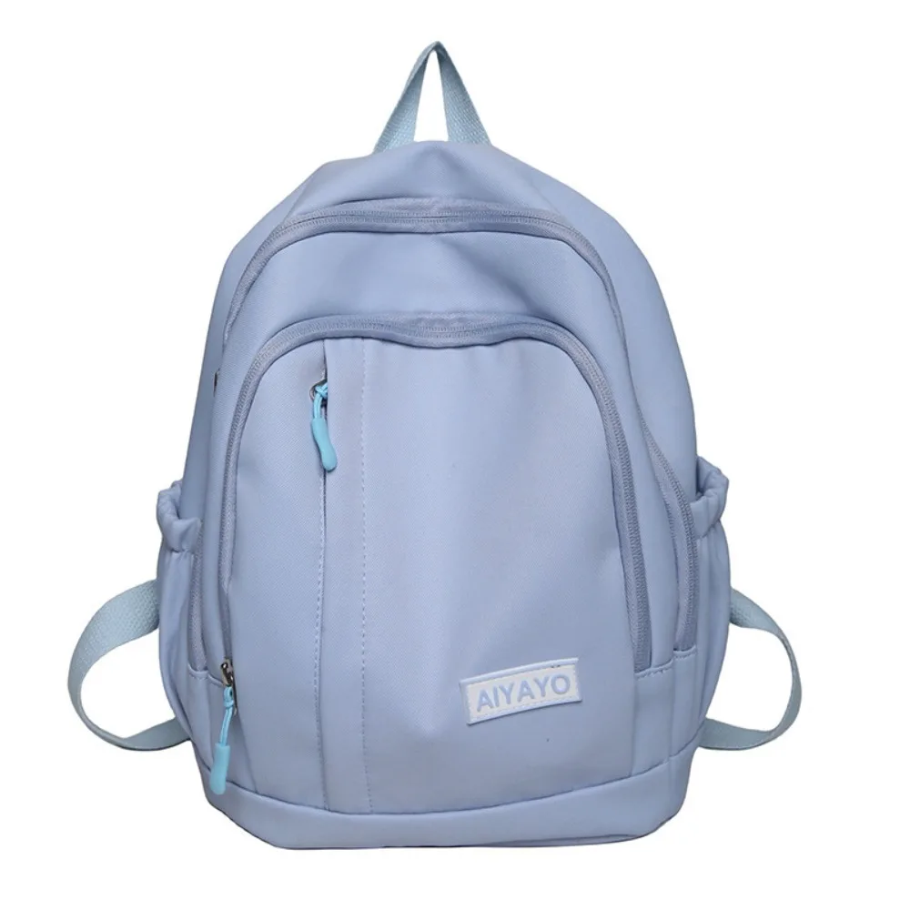 กระเป๋าเป้สะพายหลังไนลอนสำหรับเด็กผู้หญิง หลายช่องใส่ของ สีพื้น กระเป๋านักเรียน ความจุขนาดใหญ่ สไตล์ญี่ปุ่น กระเป๋าสะพายไหล่สำหรับวัยรุ่น กระเป๋าเดินทาง