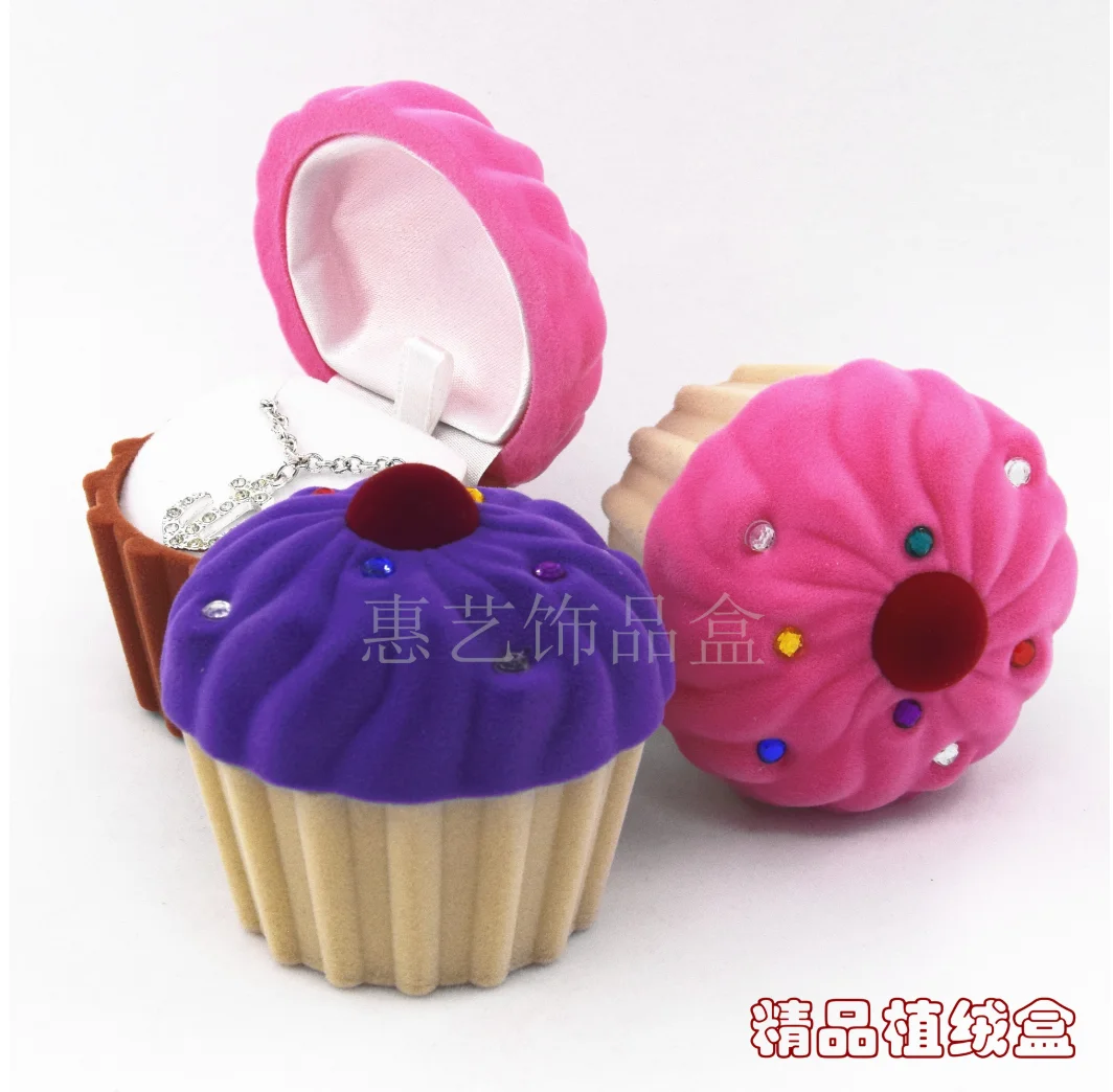 10pcs/lot 10pcs/lot creative style ring stud earring necklace jewelry storage box mini cake shape jewelry box