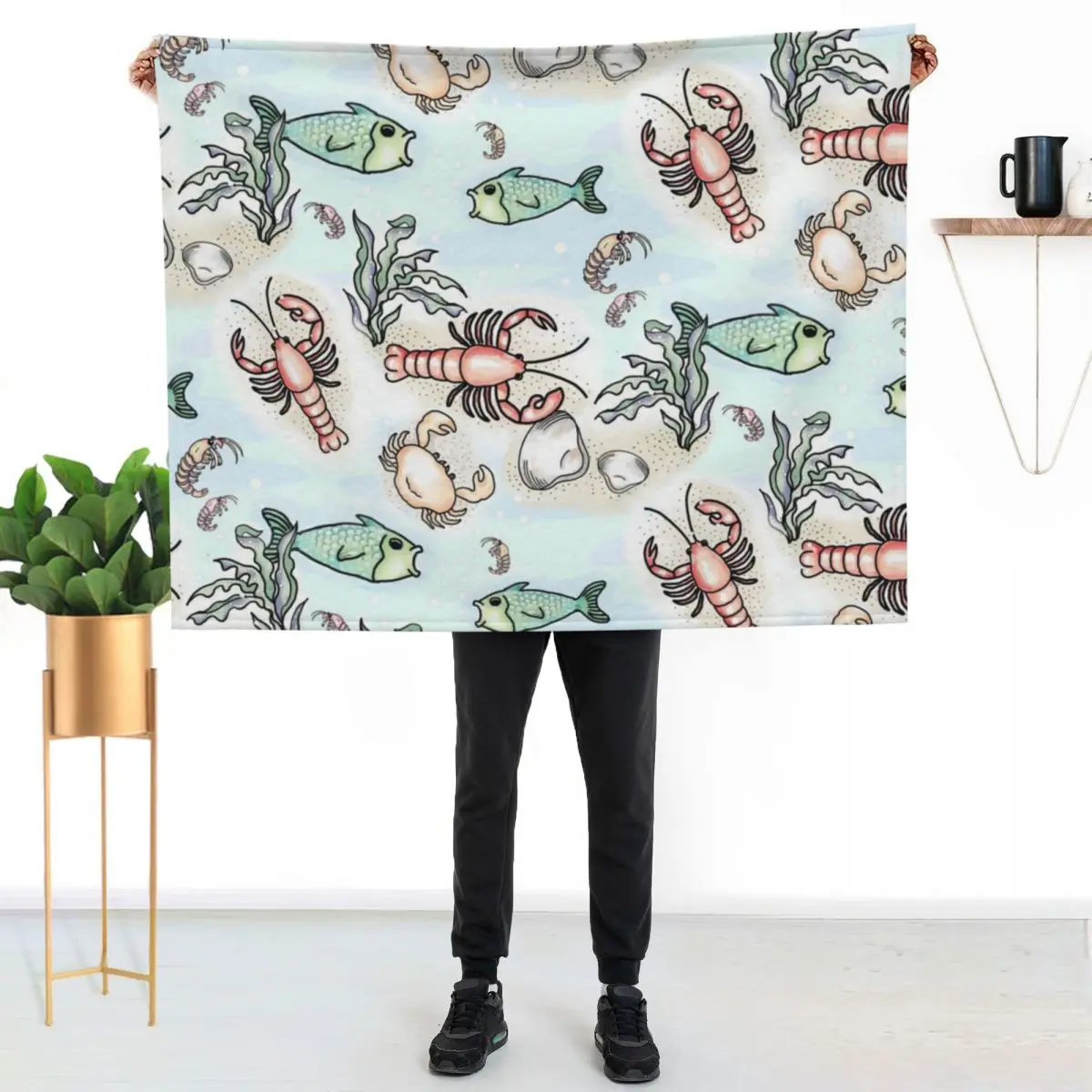 MY DAY AT THE SHORE Throw Blanket Warm Napping Blanket for Office Couch Bed