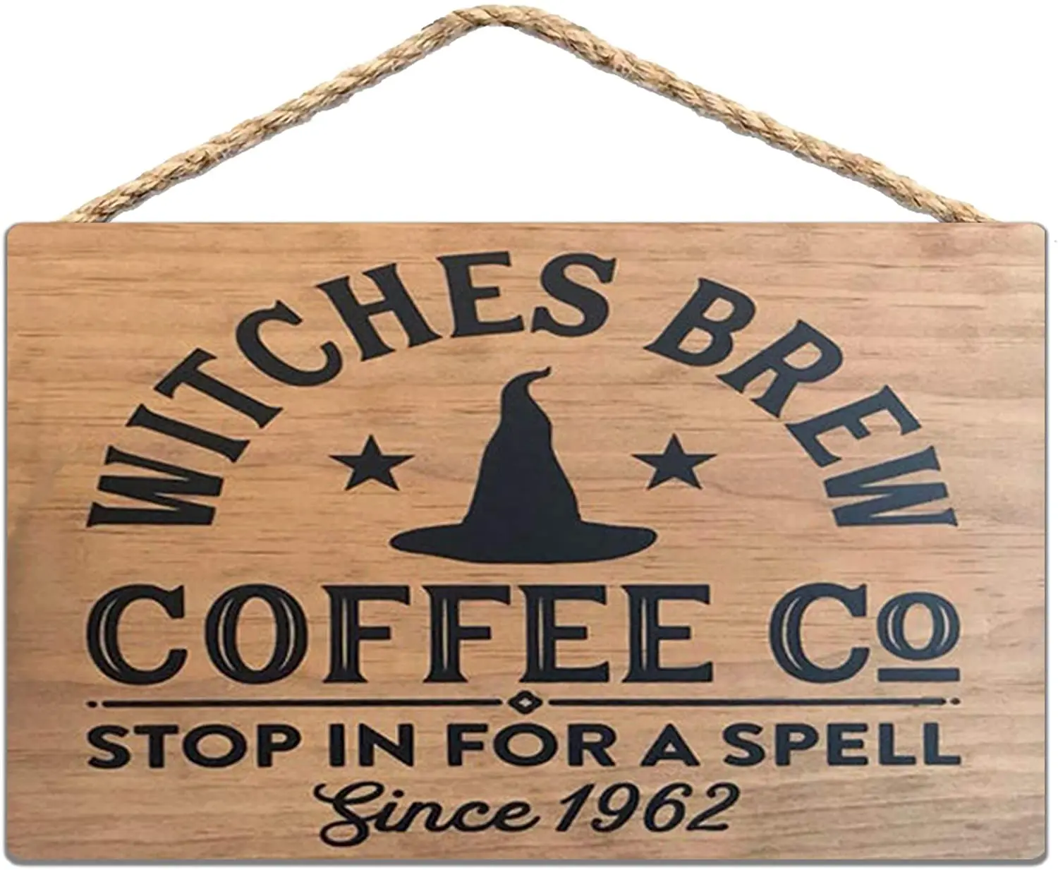 Witches Brew Coffee Co Coffee Bar Sign Halloween Sign Rustic Wood Sign Wall Kitchen Decor 8x12 in / 20x30 cm