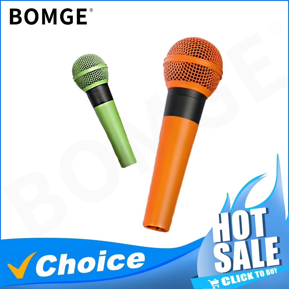 BOMGE Professional Wired Dynamic Vocal Dynamic Cardioid Microphone Handheld mic With XLR 6.35mm Jack Cable for DJ karaoke party