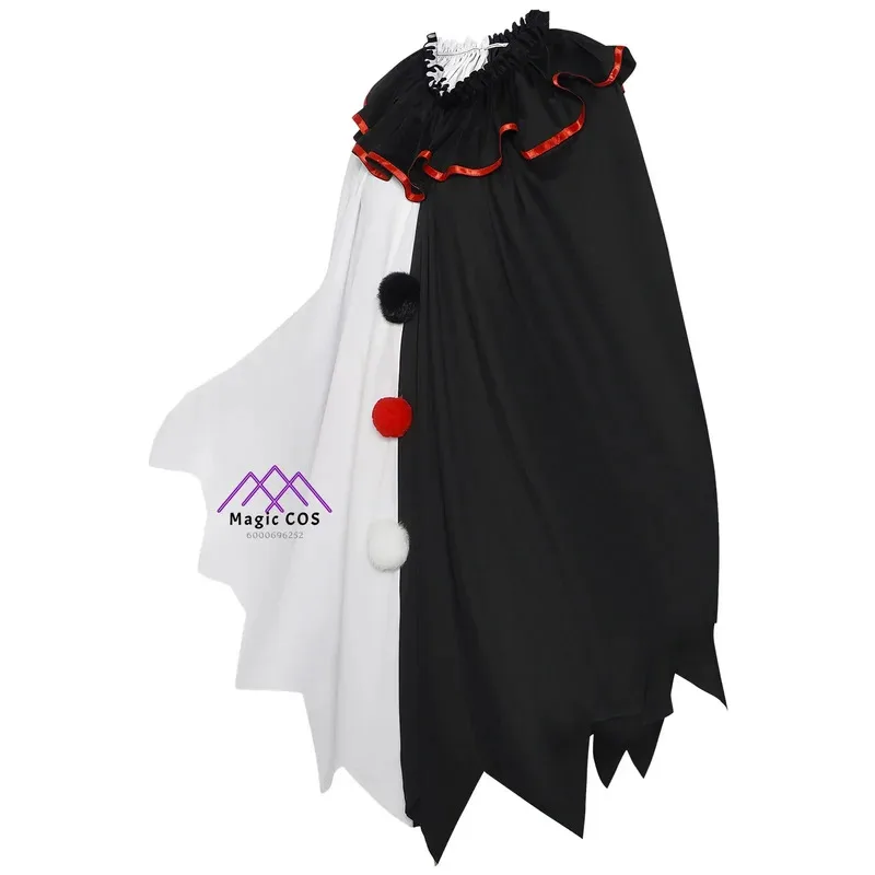Disfraz de payaso Cosplay 2024, fiesta de terror de Halloween, listo para fotos, mascarada Unisex, capa de Joker, bata de circo de Carnaval, recién llegado g58