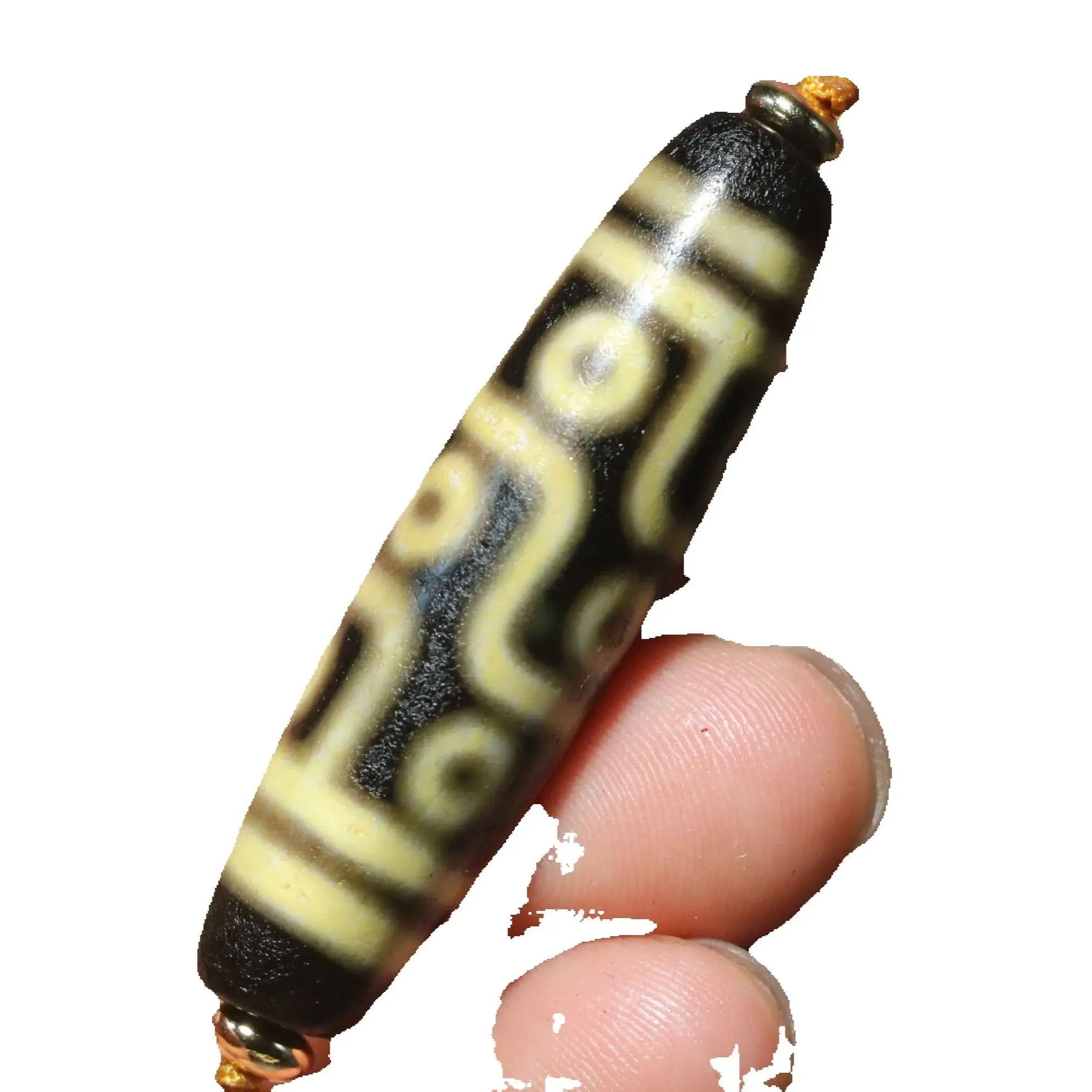 

CONGXINZAI1005009037751106 Тибетский старый агат цвета слоновой кости, 9-глаз королевства, символ дзи, кулон из бисера, амулет-талисман RT