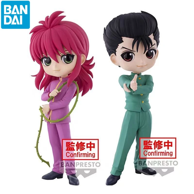 Original Bandai Q Posket YuYu Hakusho Yuusuke Urameshi Kurama Hiei Anime Action Figures Collection Ornaments Figure Toys