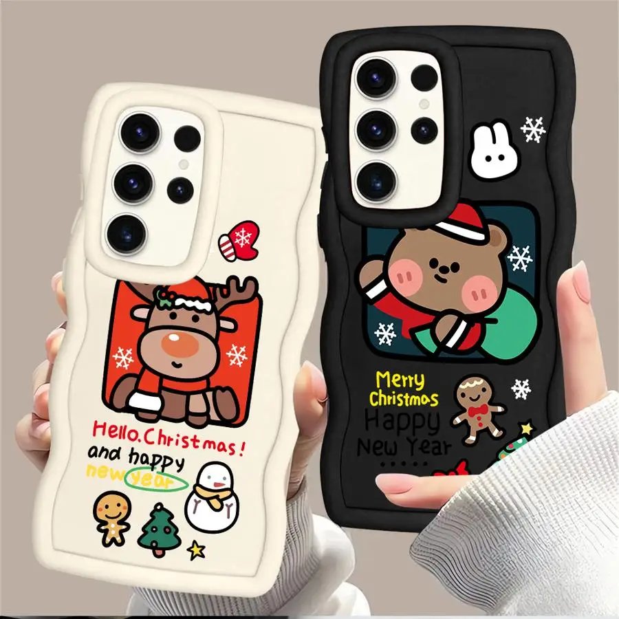 

Cute Cartoon Christmas Soft Phone Cover Case for Samsung Galaxy S24+ S21 S23 Plus S22 Ultra S24 S25+ S25 S20 FE