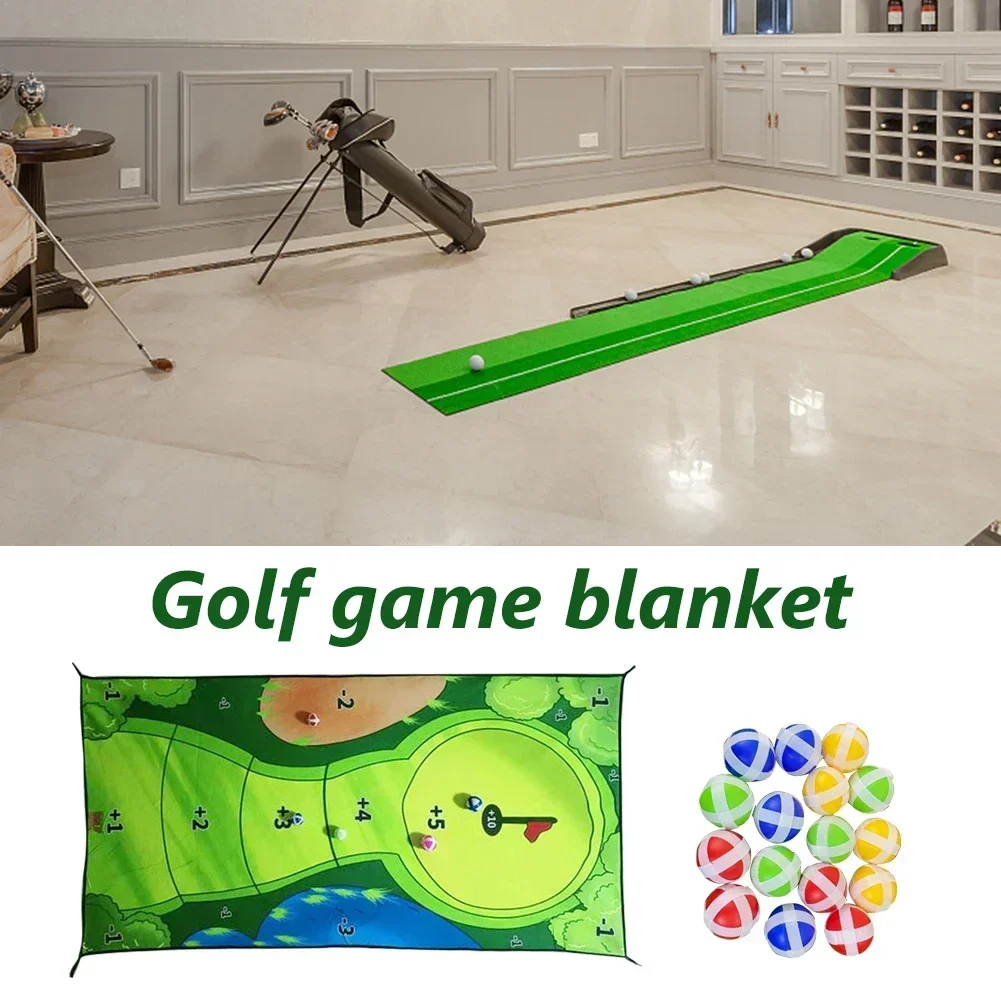 Draagbare golftrainingsmat voor binnen en buiten Casual golfchips Trainingsmat met golfbal Turf Swing Detection Batting Kits