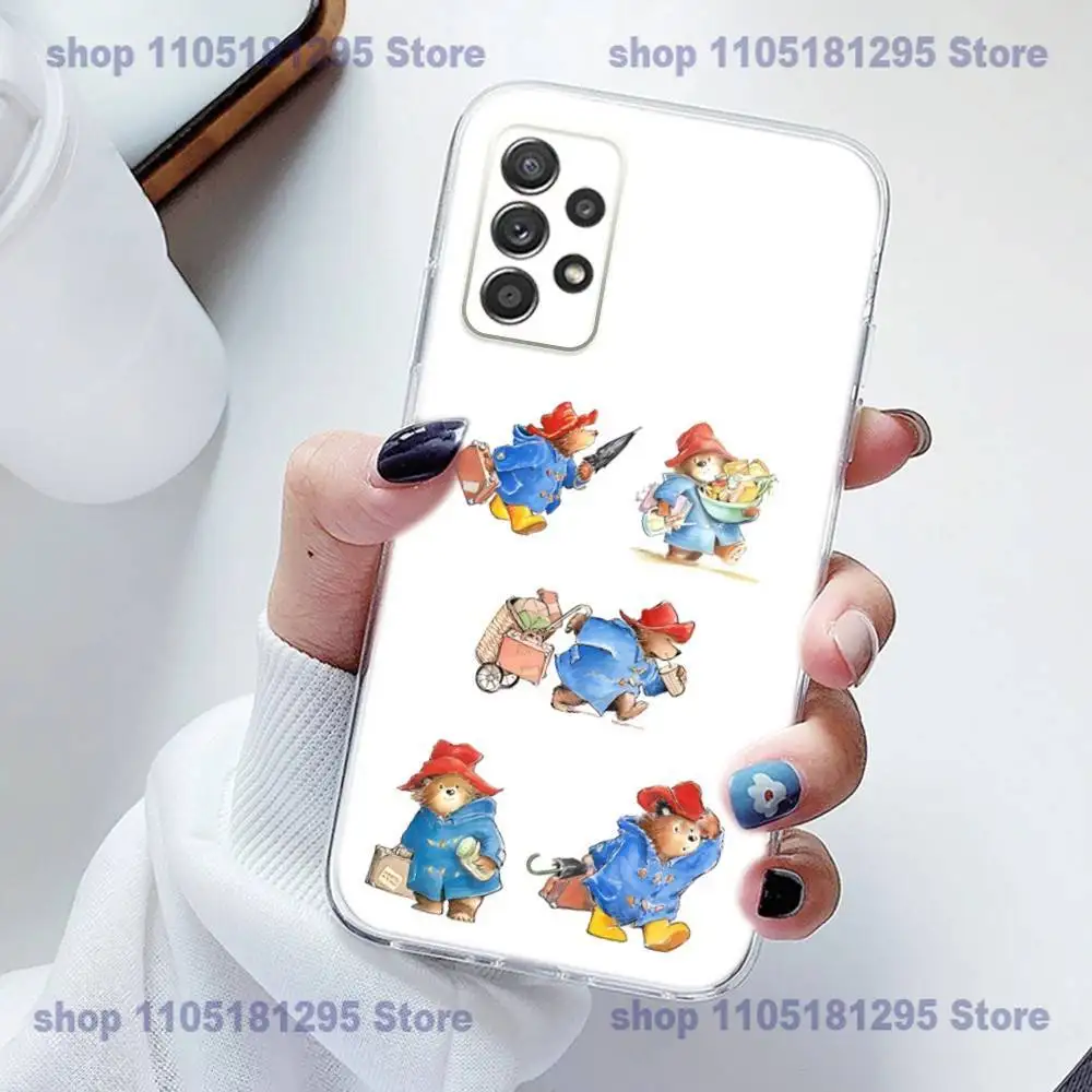 Coque de téléphone en Silicone, dessin animé p-paddington b-bears, pour Samsung S23,21,22,20 FE lite,S10,9,PIus,A70, souple et transparente