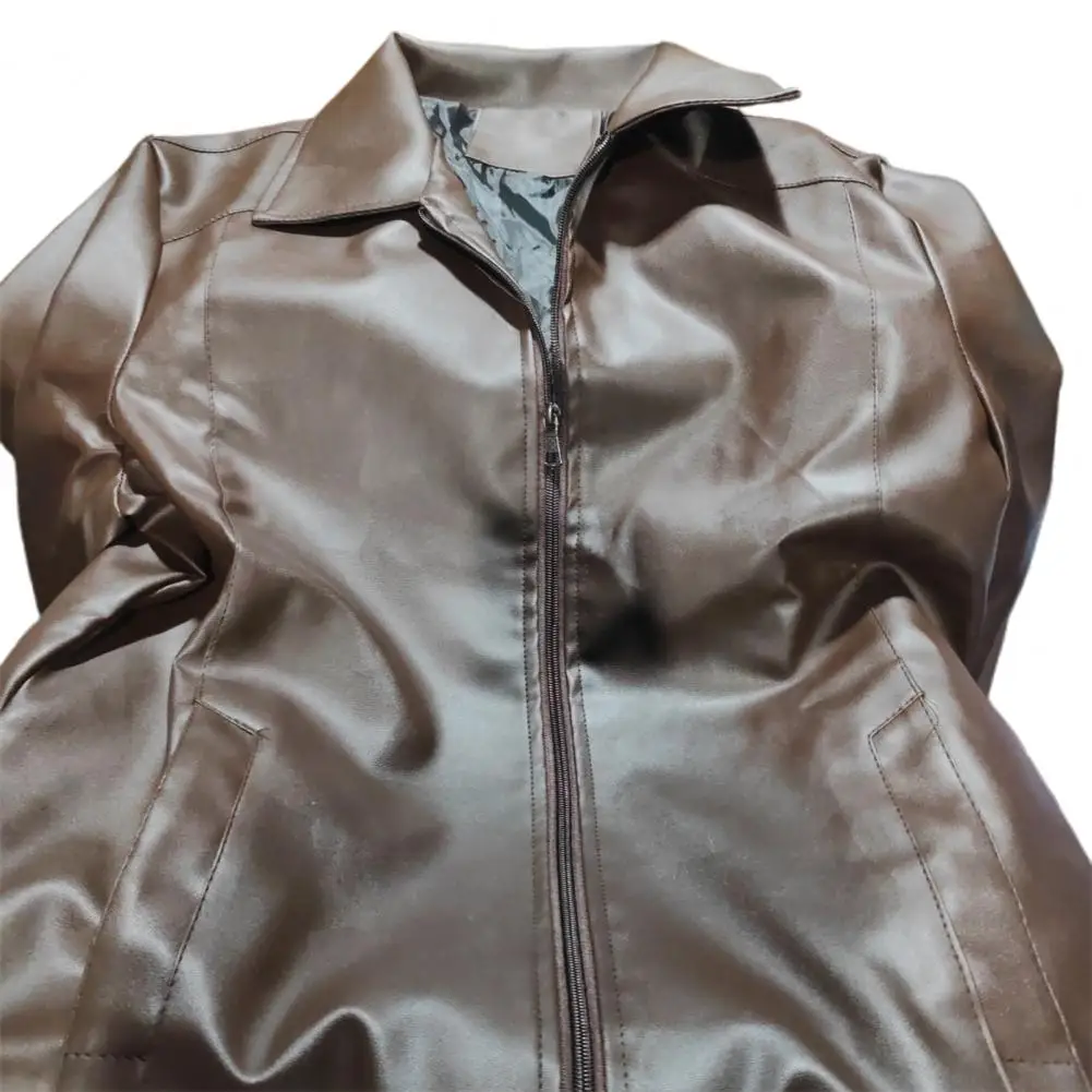 

Leather Jacket Men Coats Plus Size Oversized Windproof Motorcycle Autumn Brand Fleece Black Zipper Winter Overcoat