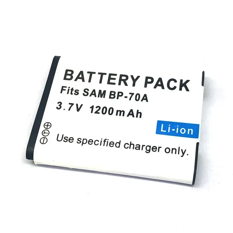 BP-70A 3.7 فولت 1200 مللي أمبير بطارية الكاميرا + شاحن سامسونج AQ100 ES70 ES80 ES90 PL90 PL100 PL101 PL120 PL170 PL200 PL201 SL50 SL600