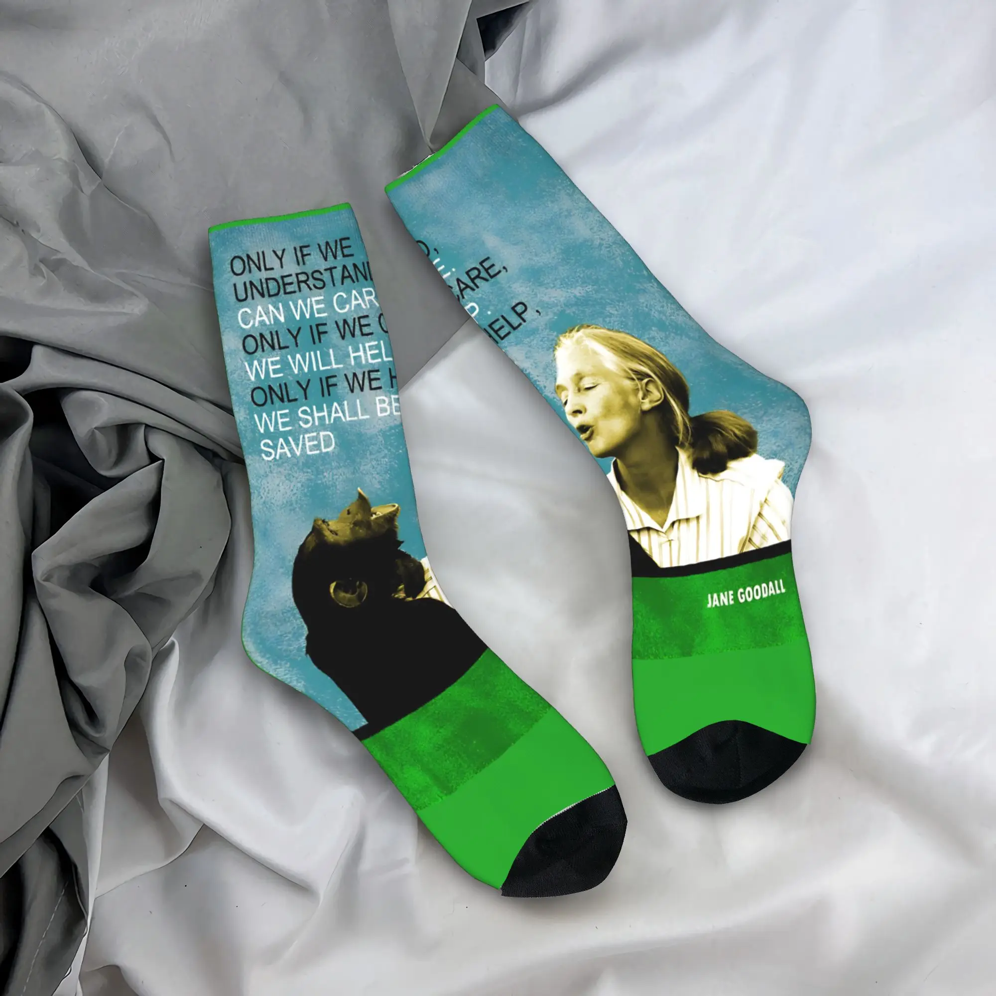 

Джейн Гудлл Цитата Биология Прамиология Чулки Корейские носки Мужские носки высокого качества Весенние велосипедные нескользящие носки с графикой