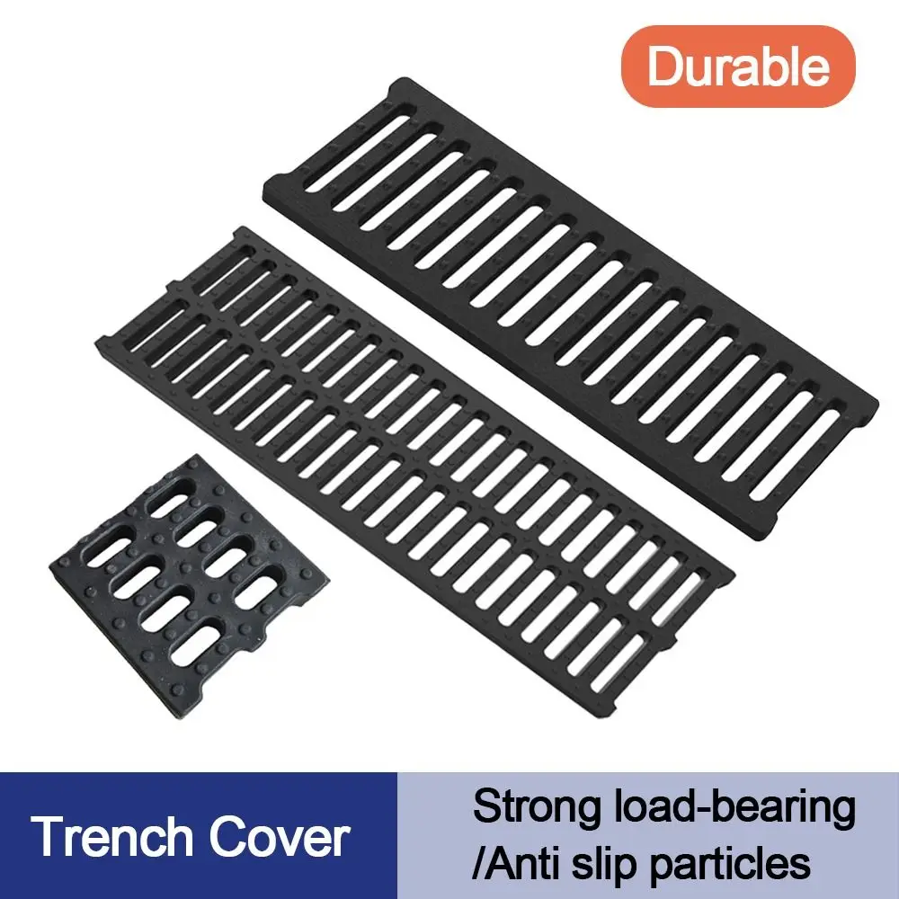 New High Strength Trench Cover Resin Plastic Rectangular Garage Floor Drain Black Grates Drainage Basement