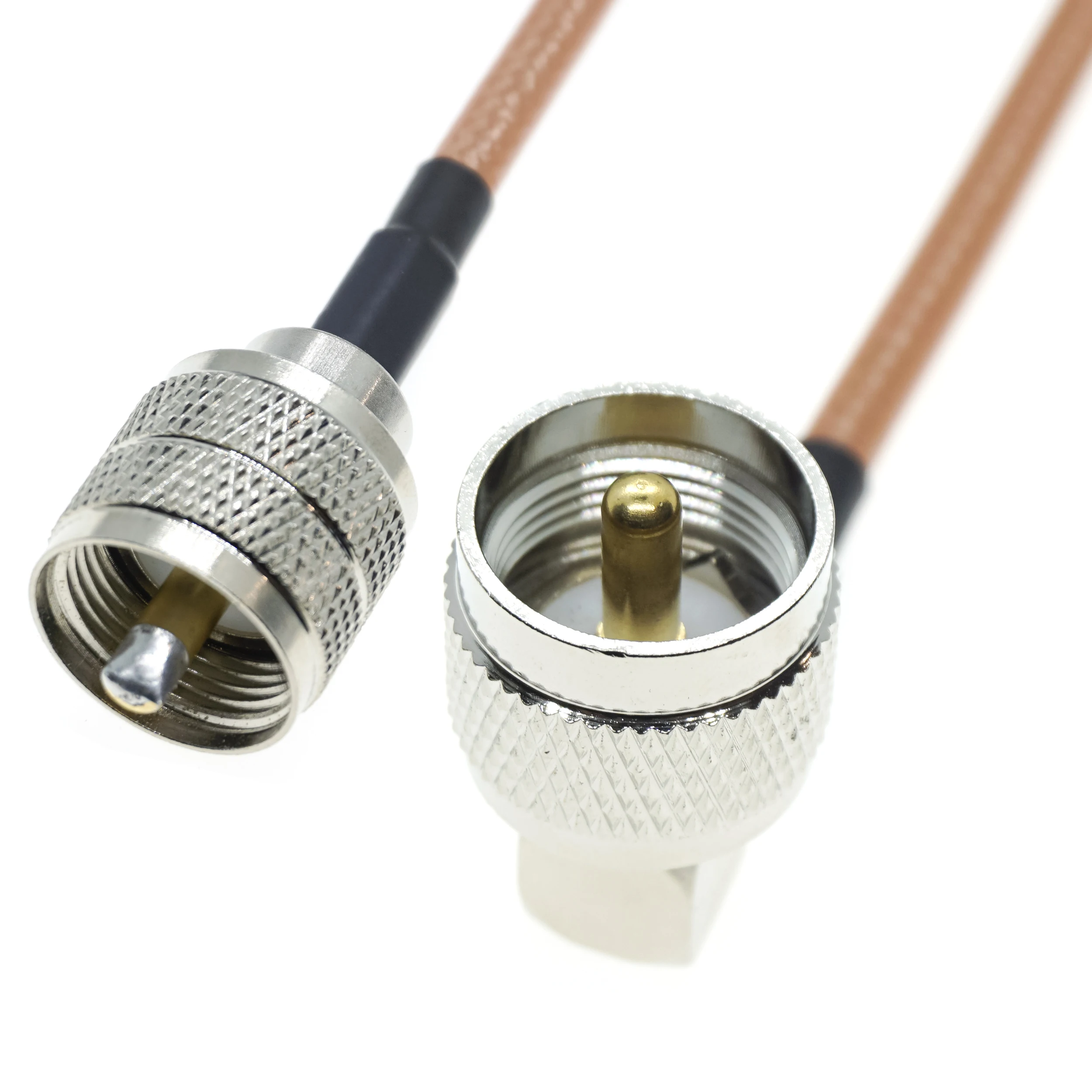 RG400 PL259 UHF Male Plug to UHF Male Right Angle Crimp Antenna RF Pigtail Coaxial Cable 50ohm