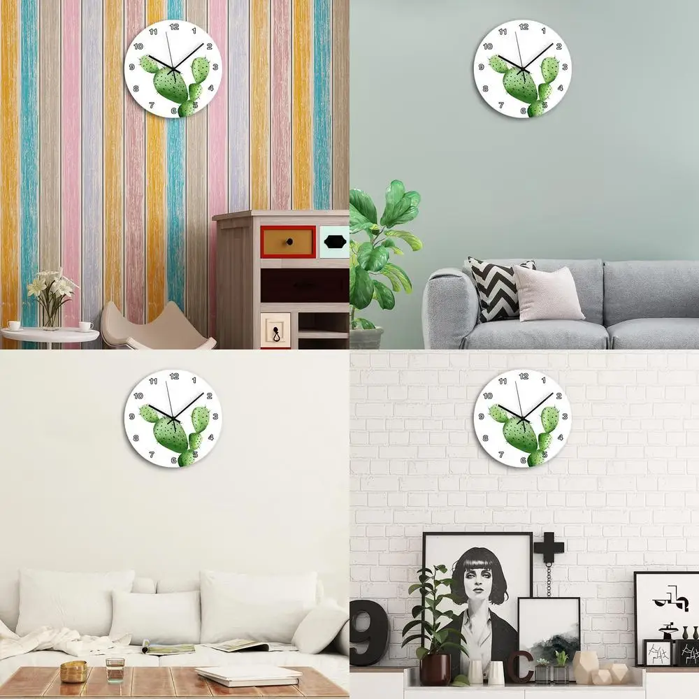Cactus with Thorns Modern Minimalist Nordic Silent Clock Home Decor Living Room Bedroom Drop Shipping
