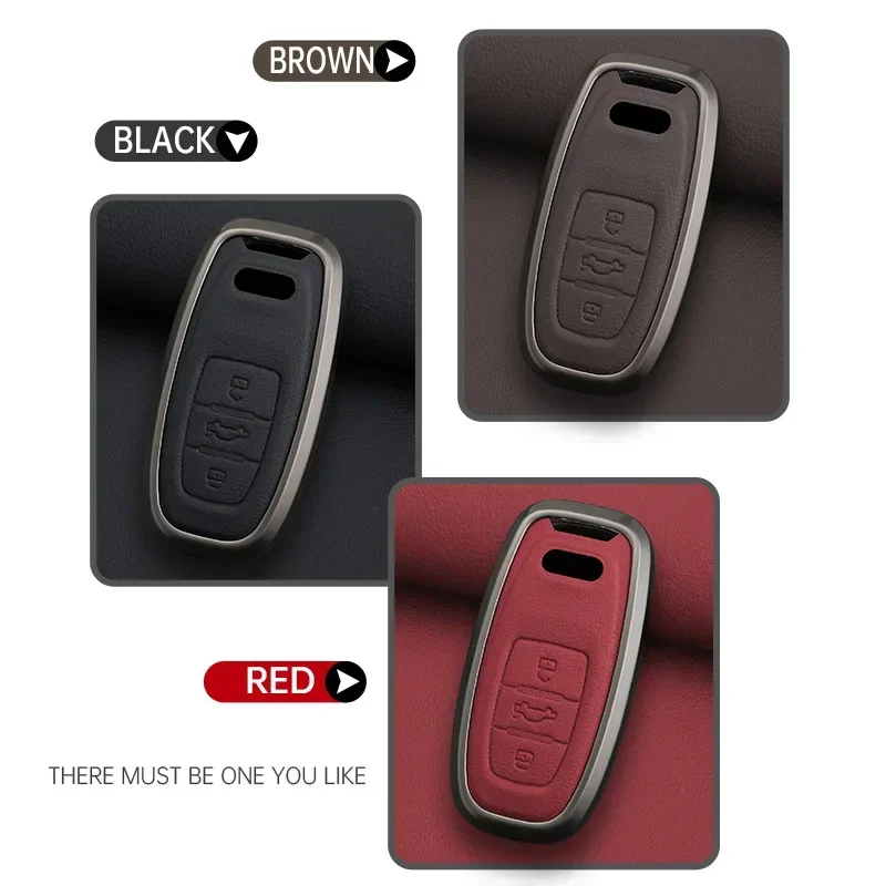 Zinc Alloy Styling Car Key Case Cover Shell Holder For AUDI A8 d3 d4 d5 4h 4n 2011-2022 Remote Control Protector Car Accessories