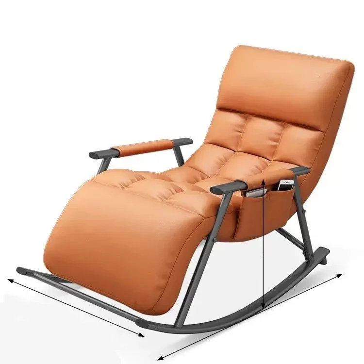 Luxury  Modern Rocking Chair for Adults Bed Sofa Relax Lazy Magical Folding Reclining Living Room Steel Frame Single Padded