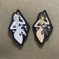 Action Observation PVC Patch Tactical Girl Morale Badge Hook and Loop Helmet Sticker Backpack Accessories Patches for Clothing