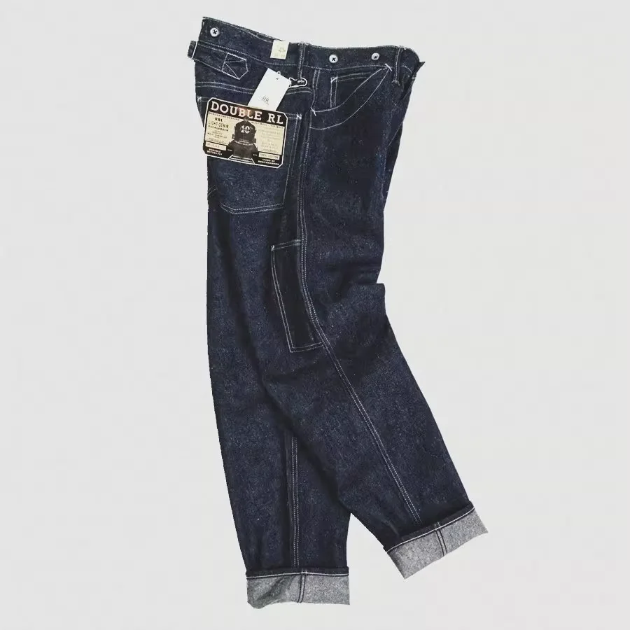 RL Japanese woven selvedge denim 1930s suspender buckle thick HBT snowflake work jeans