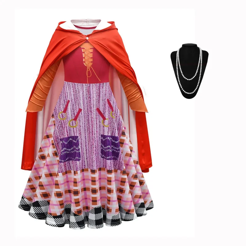 Bear's Den Girls Hocus pocus คอสเพลย์เด็กแม่มดบ้า 2 ชุดเสื้อคลุม Mary เครื่องแต่งกายฤดูหนาว Carnival เด็ก Masquerade P ใหม่ 2025