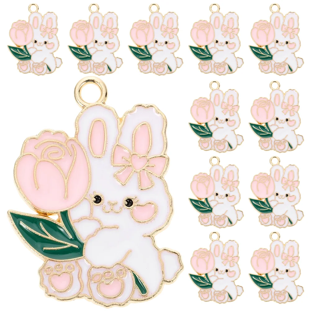 

20 Pcs Rose Choker Accessories Pendant The Gift Decorative Bracelet Charms Rabbit Gifts