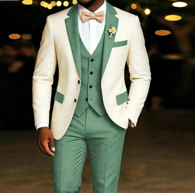 2026 Men's 3-Piece Light Green Suit Costume Blazer Vest Pants Wedding Tuxedo Formal Male Groomsmen Prom Outfit Customized