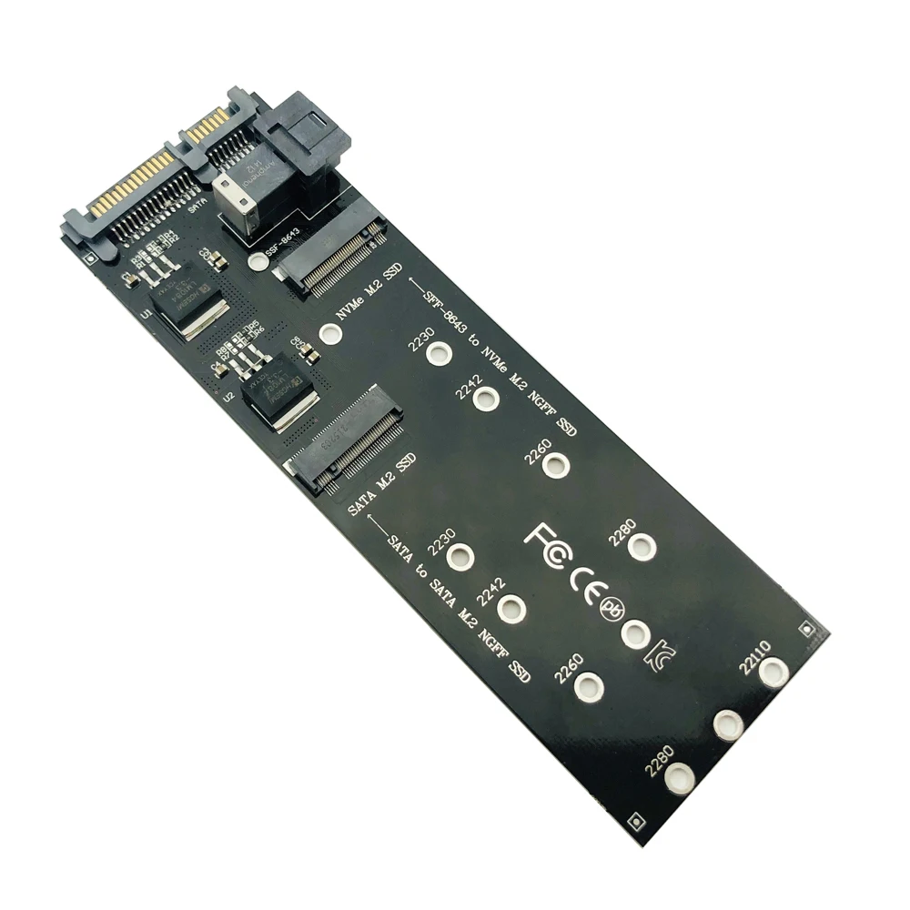 22pin SATA M.2 SSD adattatore SFF-8643 a NVMe M.2 NGFF SSD scheda m.2 SATA SSD adattatore NVME SSD per schede di espansione SFF-8643