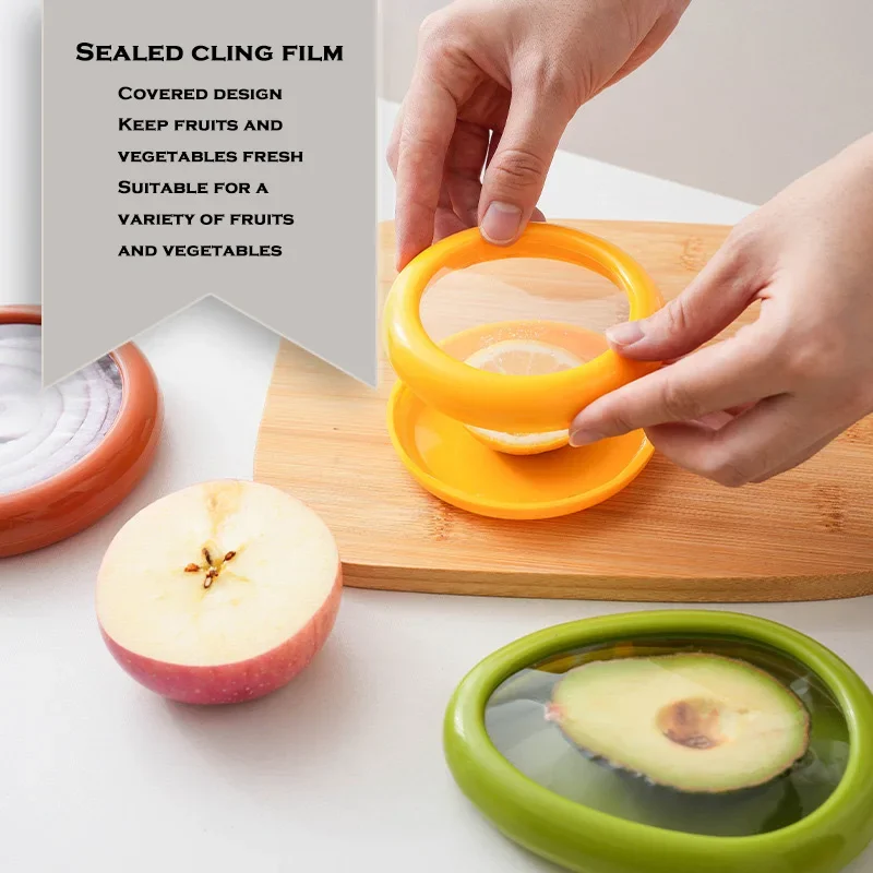 Transparent film sealed fruit preservation box, vegetable avocado lemon tomato preservation refrigerated sealed box image 3