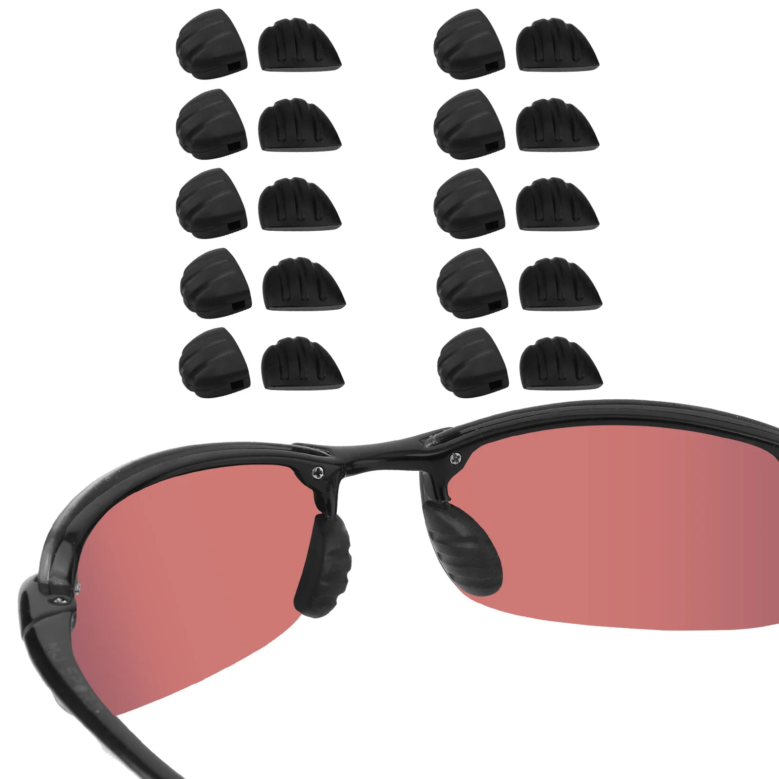 E.O.S Silicon Rubber Replacement Black Nose Pads for Maui Jim Makaha MJ405,Sandy Beach MJ408,Ho'okipa MJ407 Frame Multi-Options