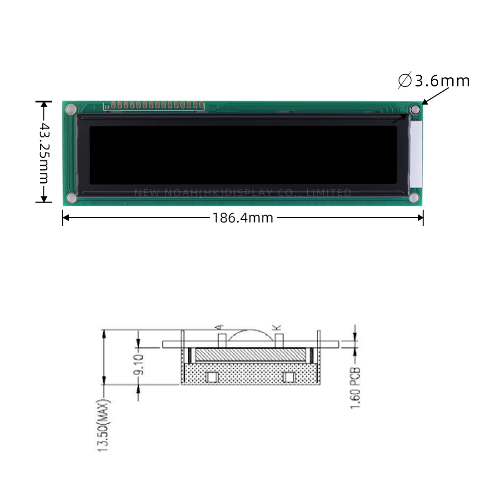 DFSTN pellicola nera Ice Blue 2002B Schermo LCD ad alta luminosità 2*20 2X20 2002 Controller ST7066U Libreria di caratteri multilingue