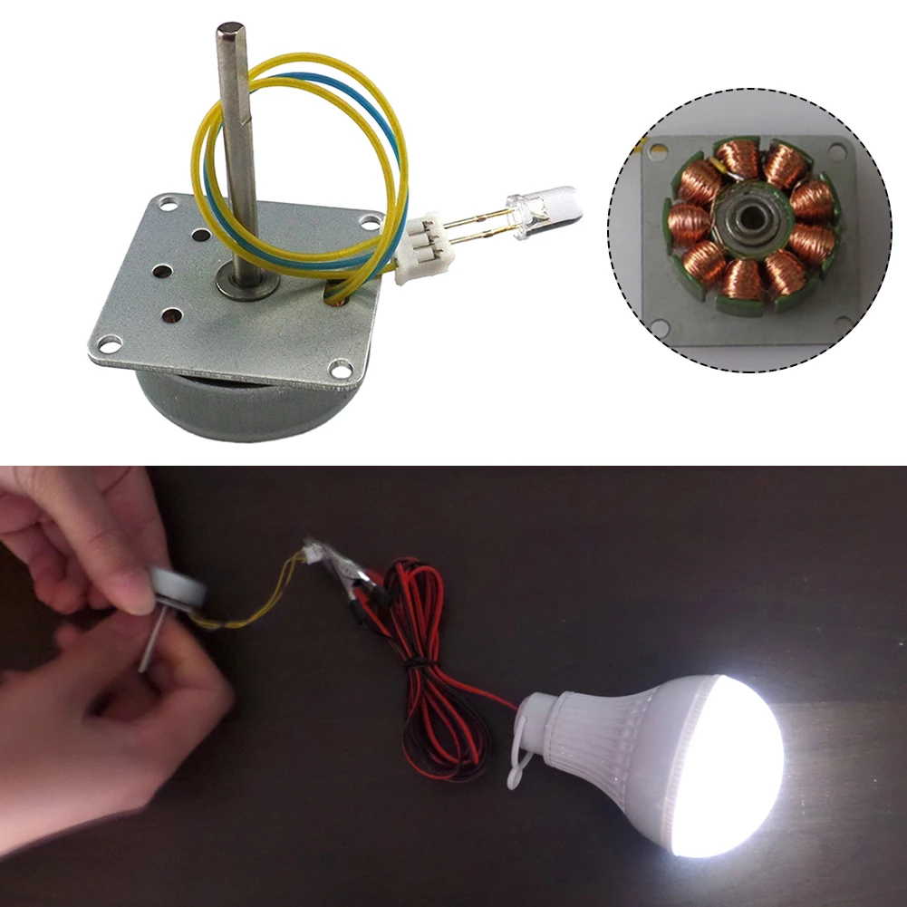 Micro 3 Fase Ac Mini Generator Hand Borstelloze Motor Model Experiment Onderwijs Hulpmiddel 3-24V 12W Generator Voor Het Onderwijs Display