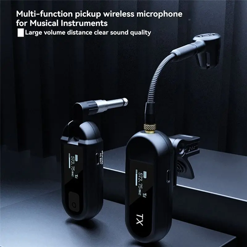 AA60 for UHF Wireless Instrument Microphone System for Saxophone Trumpet Drum Piano 160ft Range Plug and Play