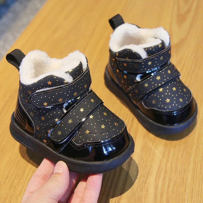 Winter Kinder Schneeschuhe Baby Jungen Schuhe Plüsch warme rutsch feste Mädchen kurze Stiefel Kleinkind Baumwolle Schuhe