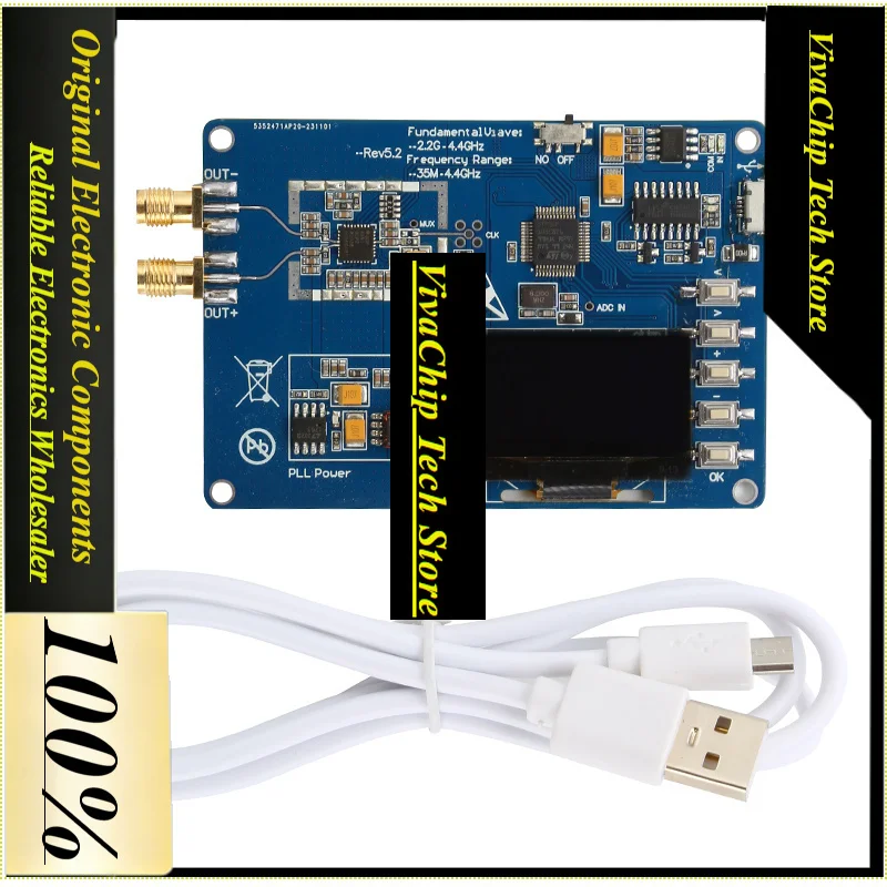 VivaCS35MHz-4400MHz RF Signal Generator ADF4351 Module Sweep Frequency Generator PLL With OLED Display