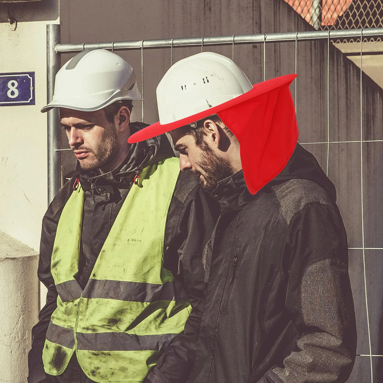 Hard Hat Sun Shade Reflective Stripes Construction Hat Cover Neck Shade Protection Safety Visor Outdoor Work