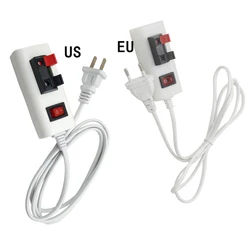 High Safety 1.5 m Wire 2-pin / 4-pin Fixture White EU Plug With Switch Test Clip Test LED Lamp Holder Tester Detection Tool