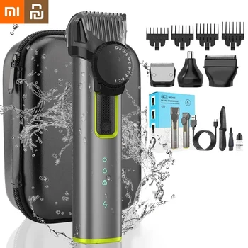 Xiaomi Youpin kit per tagliare i capelli multifunzione da uomo IPX5 tagliacapelli elettrico impermeabile 4-in-1 rasoio per peli del naso Set