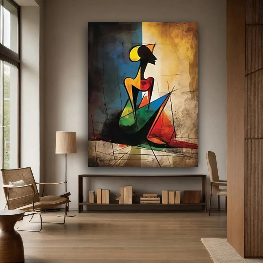 

Handmade Canvas Photo On Panel Modern Wall Art Picture Girl Bedroom Abstract Oil Paintings Decor Living Room Salon Back Image