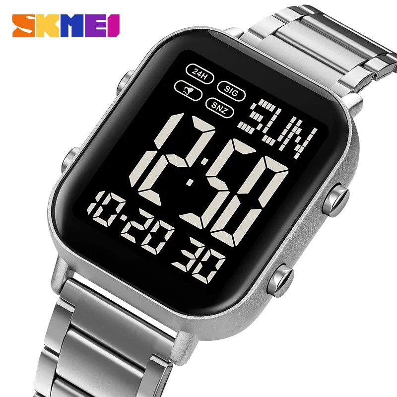 

SKMEI оригинальные мужские электрические часы Life водонепроницаемые часы из нержавеющей стали EL светящиеся наручные часы с обратным отсчетом и двойным временем 2259